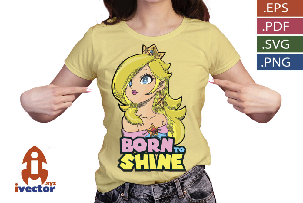Cute-Blonde-Princess-Born-to-Shine-–-Diseno-para-Estampado-01-P2 Cute Blonde Princess Born to Shine – Diseño para Estampado