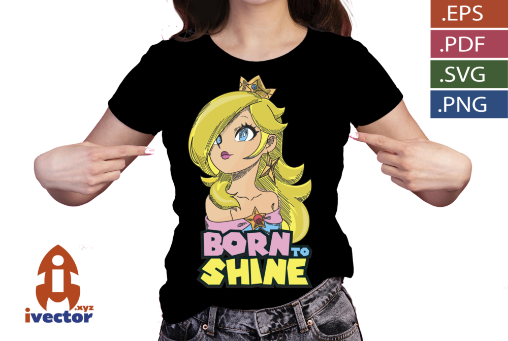 Cute-Blonde-Princess-Born-to-Shine-–-Diseno-para-Estampado-01-P4 Cute Blonde Princess Born to Shine – Diseño para Estampado