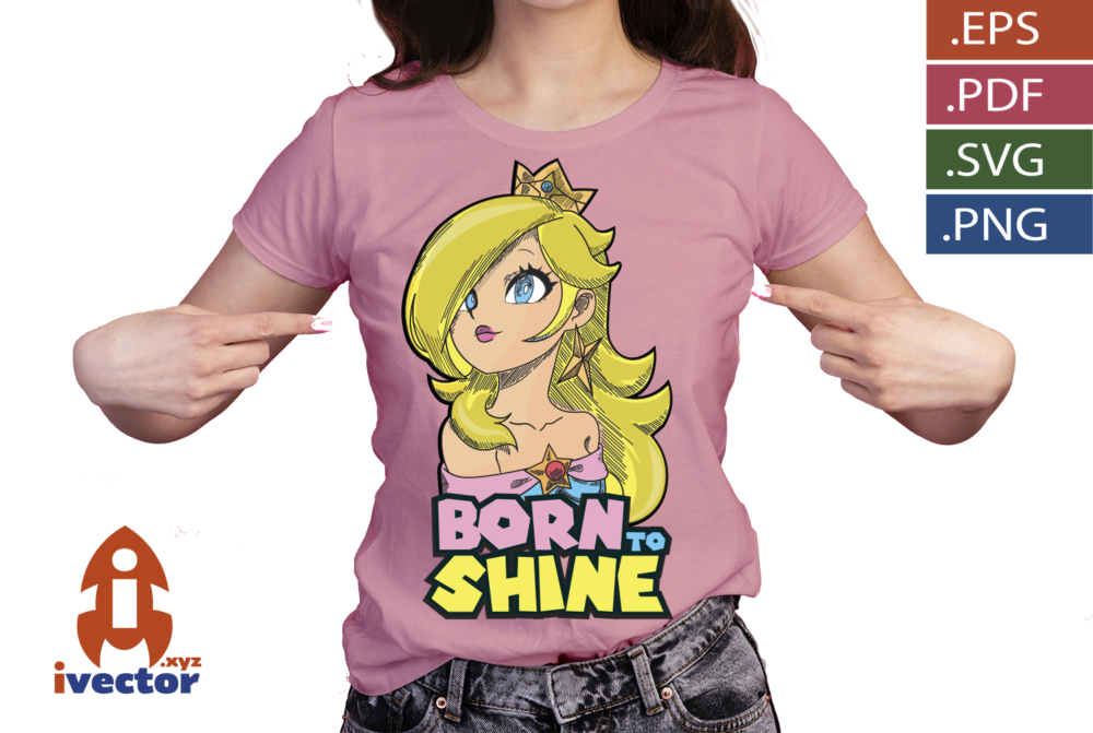 Cute-Blonde-Princess-Born-to-Shine-–-Diseno-para-Estampado-01-P5 Cute Blonde Princess Born to Shine – Diseño para Estampado