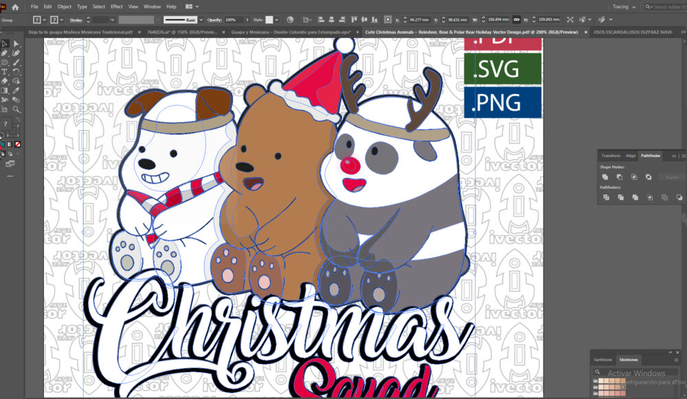 Cute-Christmas-Animals-–-Reindeer-Bear-Polar-Bear-Holiday-Vector-Design_Mesa-de-trabajo-2 Cute Christmas Animals – Reindeer, Bear & Polar Bear Holiday Vector Design