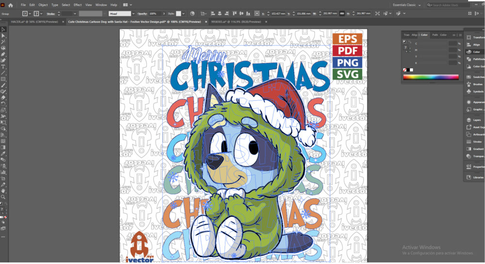 Cute-Christmas-Cartoon-Dog-with-Santa-Hat-–-Festive-Vector-Design-02 Cute Christmas Cartoon Dog with Santa Hat – Festive Vector Design