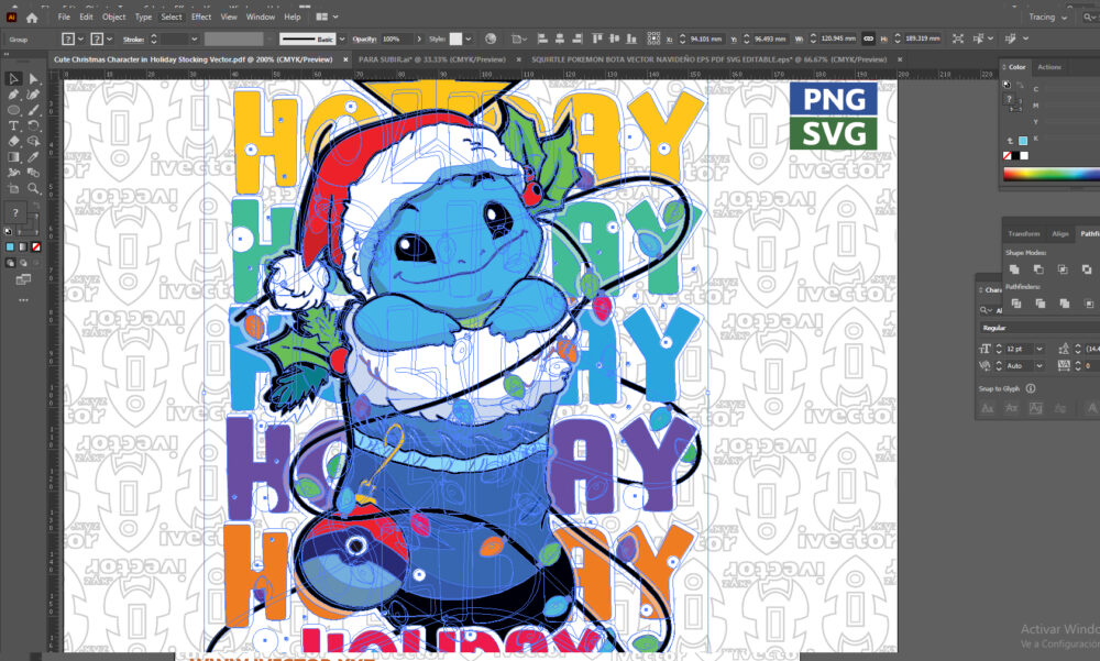 Cute-Christmas-Character-in-Holiday-Stocking-Vector_Mesa-de-trabajo-2 Kawaii Christmas Creature for Sublimation and T-Shirts