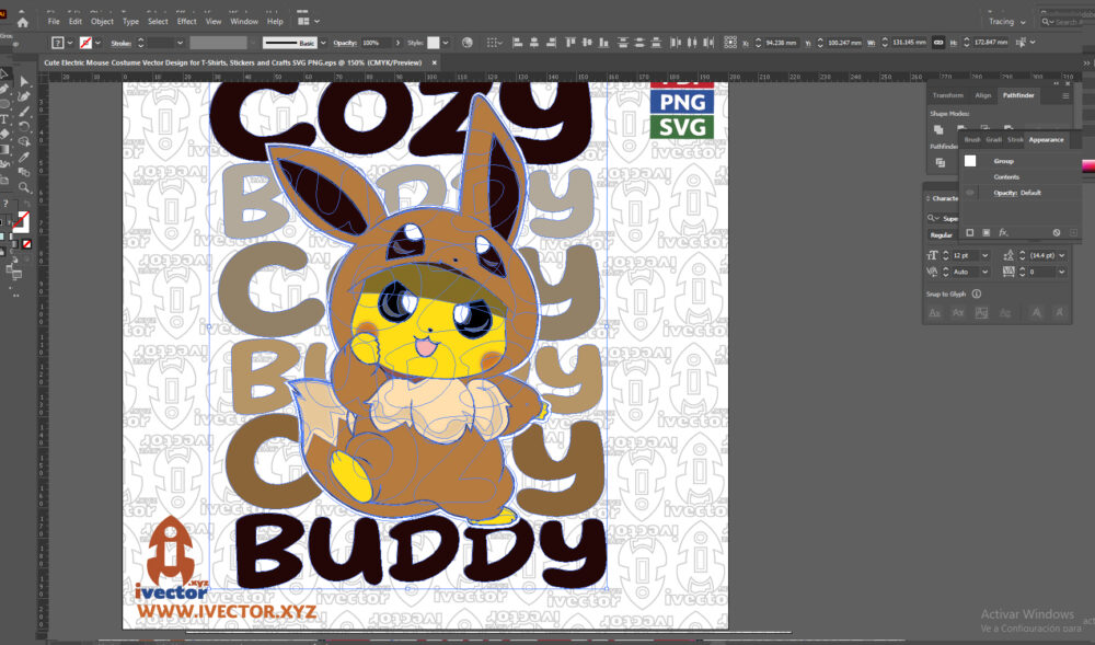 Cute-Electric-Mouse-Costume-Vector-Design-for-T-Shirts-Stickers-and-Crafts-SVG-PNG_Mesa-de-trabajo-2 Cute Electric Mouse Costume Vector Design for T-Shirts, Stickers and Crafts SVG PNG
