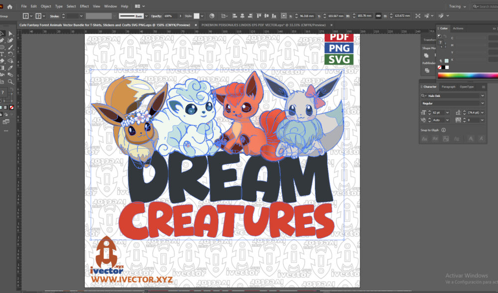 Cute-Fantasy-Forest-Animals-Vector-Bundle-for-T-Shirts-Stickers-and-Crafts-SVG-PNG_Mesa-de-trabajo-2 Cute Fantasy Forest Animals Vector Bundle for T-Shirts, Stickers and Crafts SVG PNG