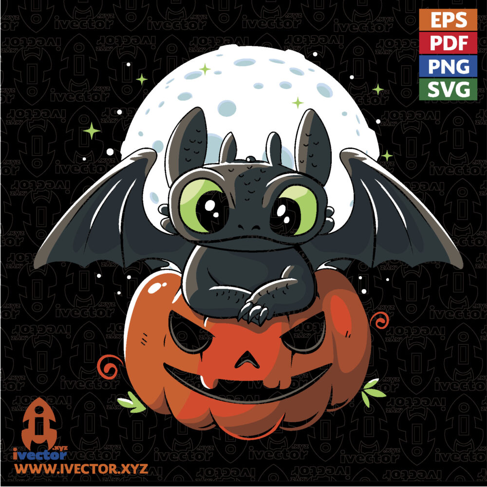 Cute-Halloween-Dragon-Pumpkin-–-Editable-Vector-Design-01 VECTORES Y RECURSOS