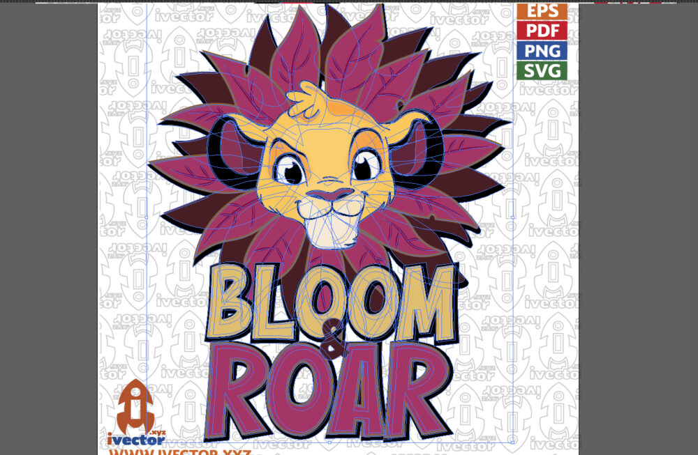 Cute-Lion-Cub-Floral-Vector-SVG-Cartoon-Animal-Design_Mesa-de-trabajo-2 Cute Lion Cub Floral Vector SVG | Cartoon Animal Design