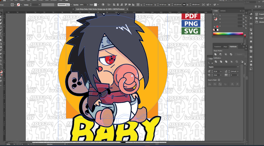 Cute-Ninja-Baby-Chibi-Vector-Design_Mesa-de-trabajo-2 Cute Ninja Baby Chibi Vector Design