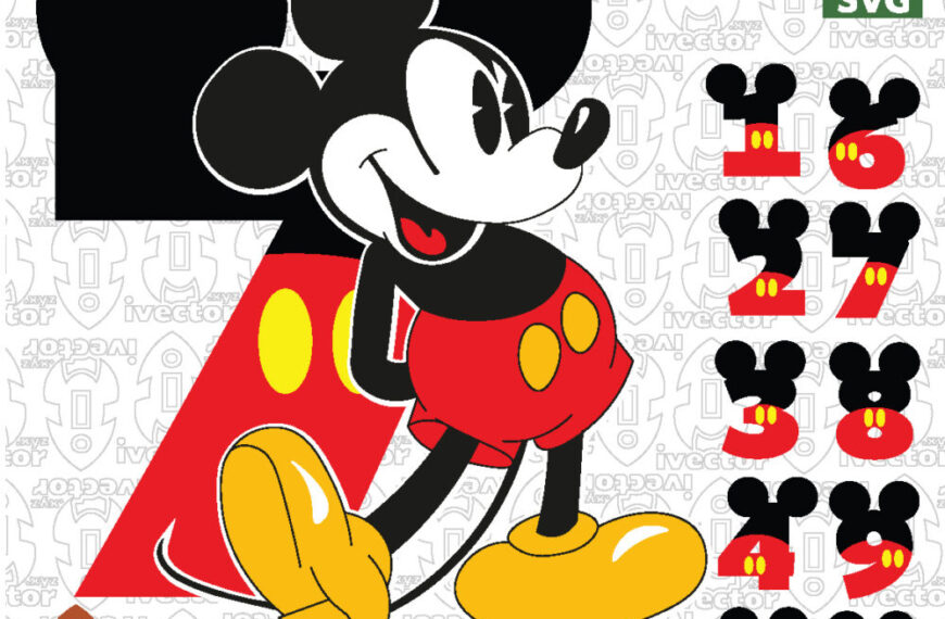 Mickey Cumpleaños Números Vector Eps Pdf
