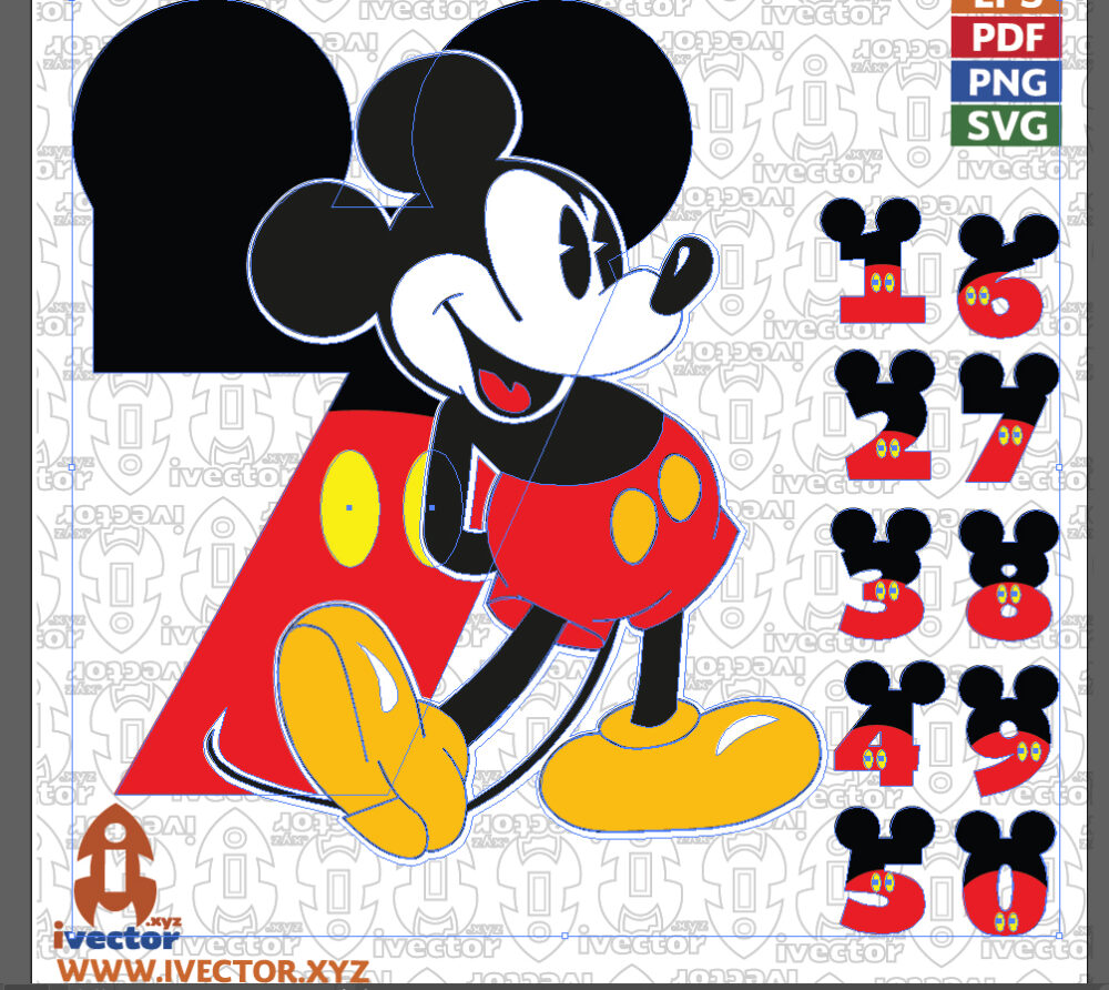 Cute-Smiling-Mouse-Vector-SVG-PNG-EPS_Mesa-de-trabajo-2 Mickey Cumpleaños Números Vector Eps Pdf