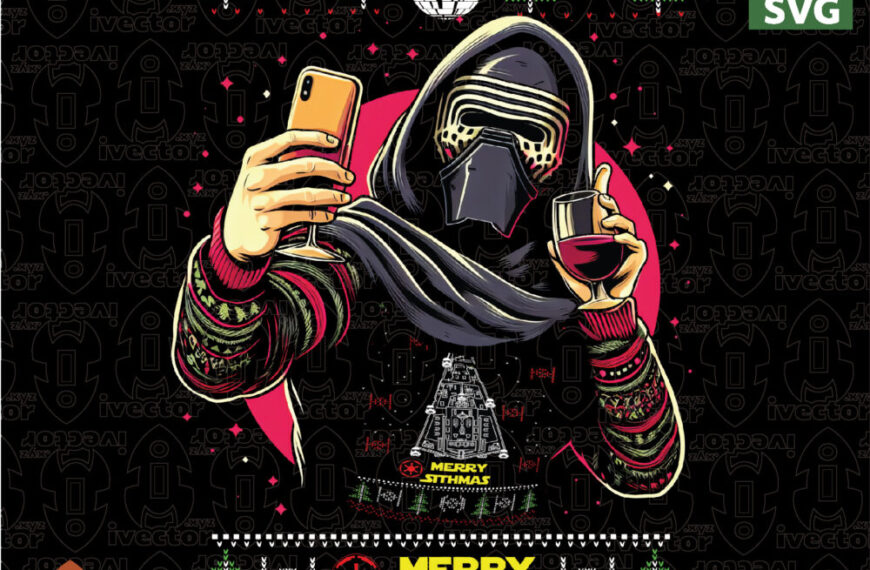 Cyberpunk Christmas Character Vector – Diseño Navideño para Estampado