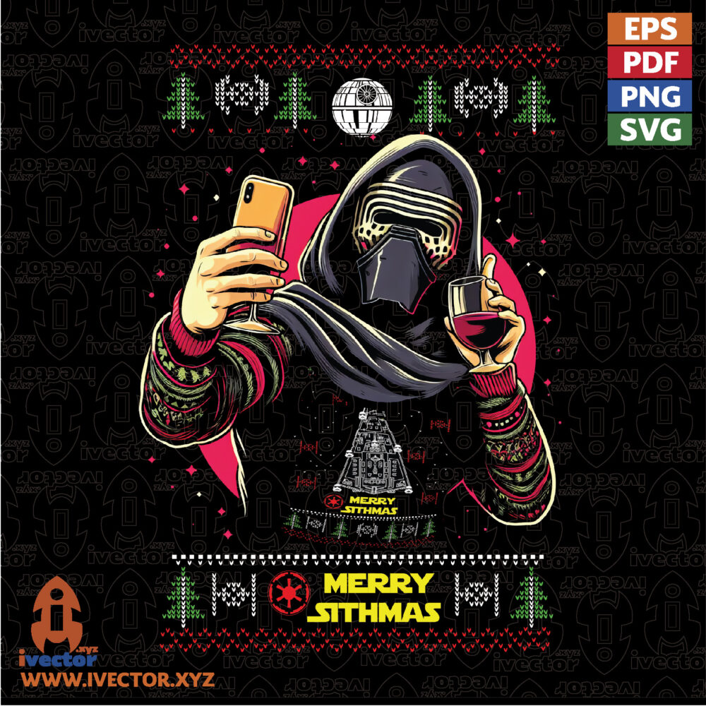 Cyberpunk-Christmas-Character-Vector-–-Diseno-Navideno-para-Estampado VECTORES Y RECURSOS