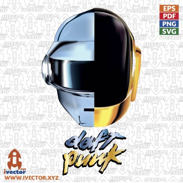 DAFT-PUNK-CASCO-RETRO-VECTOR-600x600 Vectores completamente editables