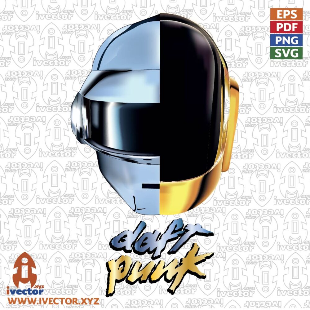 DAFT-PUNK-CASCO-RETRO-VECTOR VECTORES Y RECURSOS