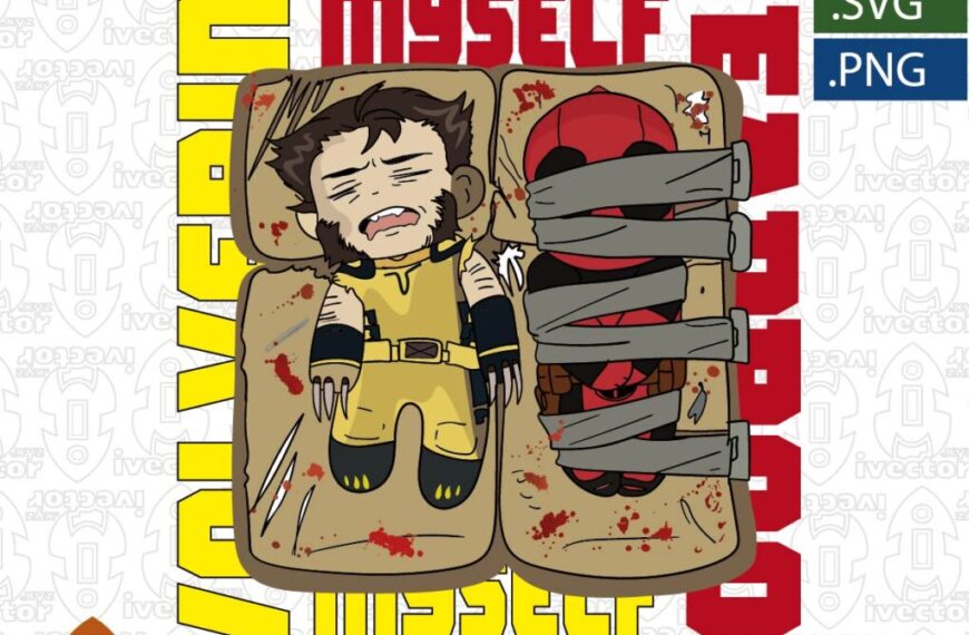 DEADPOOL AND WOLVERINE VAGONETA VECTOR EDITABLE