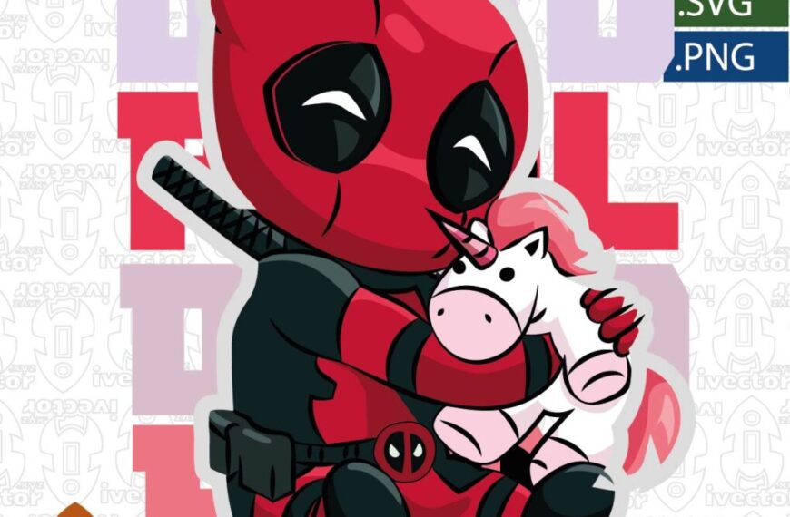 DEADPOOL UNICORNIO PINK VECTOR EDITABLE