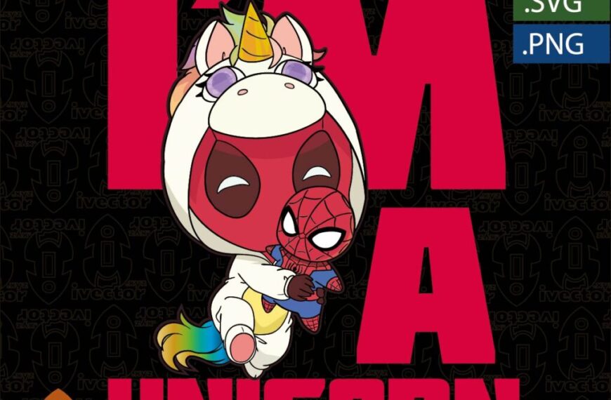 DEADPOOL UNICORNIO SPIDERMAN VECTOR EDITABLE EPS PDF