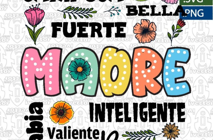 DIA DE LAS MADRES VECTOR LETRAS EDITABLE