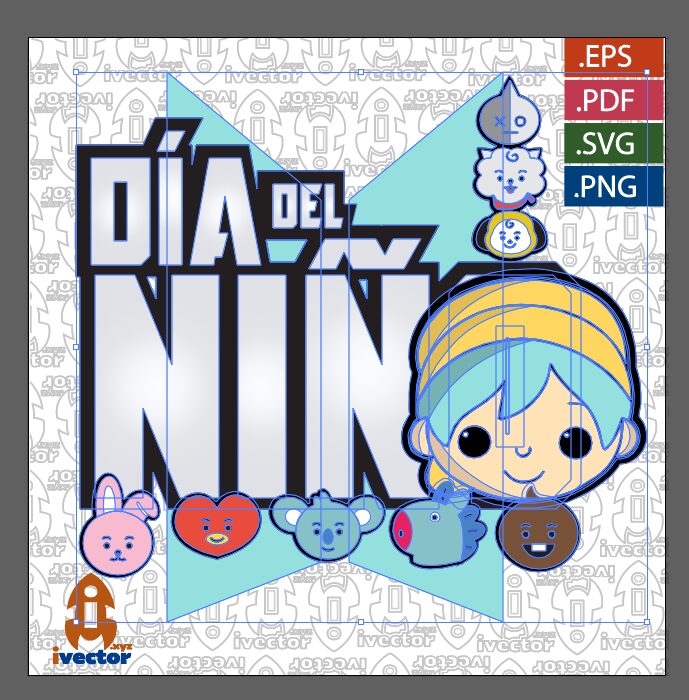 DIA-DEL-NINO-BTS-CELESTE-VECTOR-EDITABLE_P1 DIA DEL NIÑO BTS CELESTE VECTOR EDITABLE