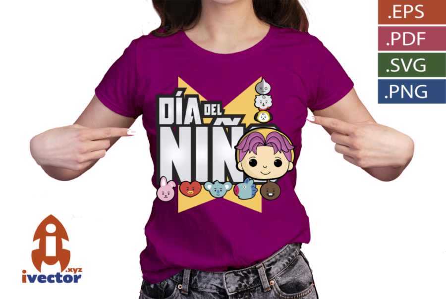 DIA-DEL-NINO-BTS-FUCSIA-VECTOR-EDITABLE_P3 DIA DEL NIÑO BTS FUCSIA VECTOR EDITABLE