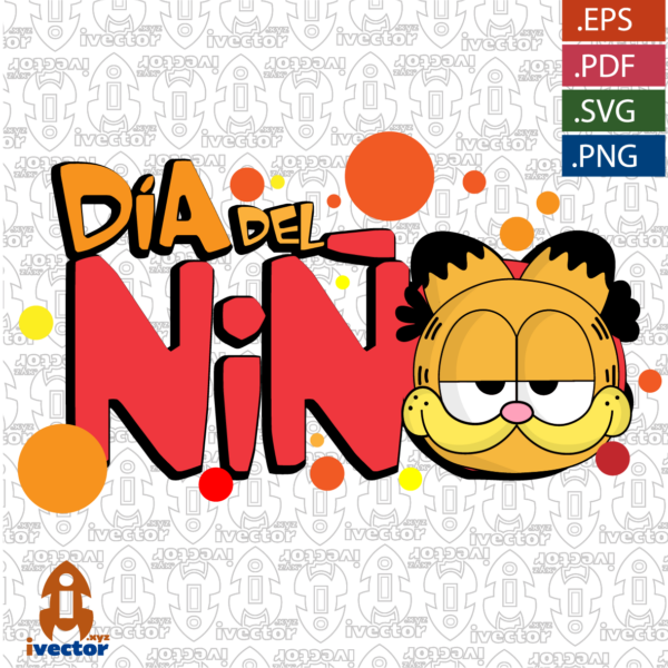 DIA-DEL-NINO-GARFIELD-EDITABLE_Mesa-de-trabajo-1-600x600 Vectores completamente editables