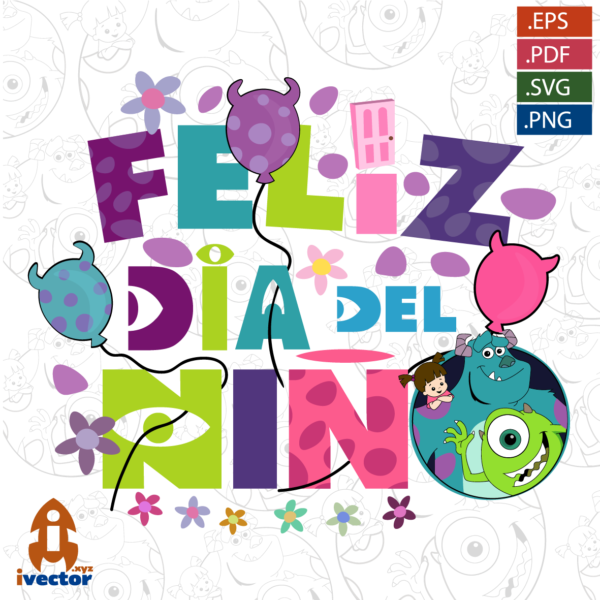 DIA-DEL-NINO-MONSTER-INC-PERSONAJES-EPS-PDF-SVG-EDITABLE-01-600x600 Vectores completamente editables