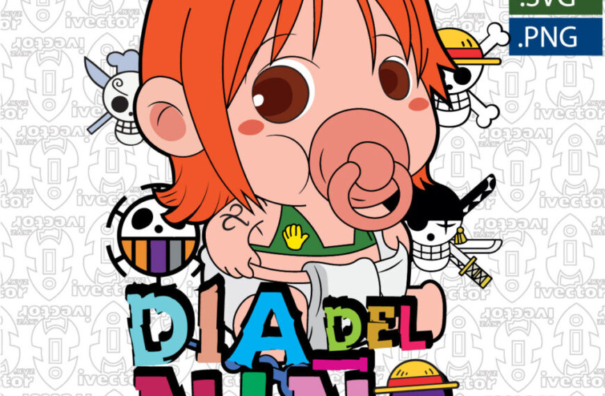 DIA DEL NIÑO ONE PIECE NAMI BEBÉ VECTOR EDITABLE