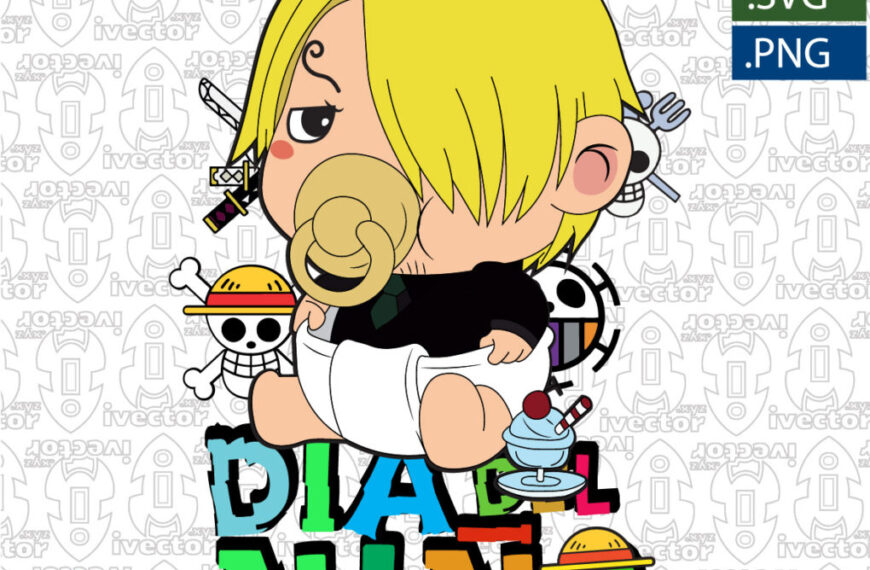 DIA DEL NIÑO ONE PIECE SANJI BEBÉ VECTOR EDITABLE