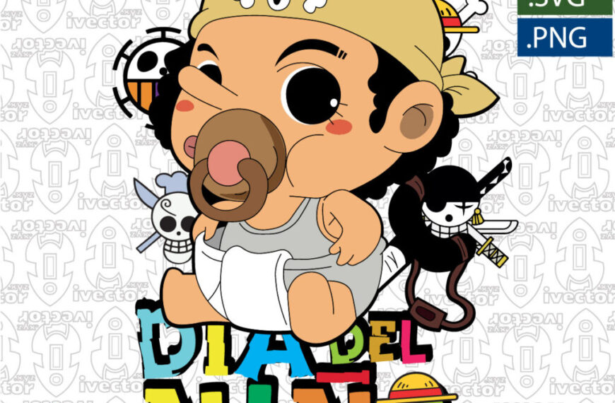 DIA DEL NIÑO ONE PIECE SANJI BEBÉ VECTOR EDITABLEP1