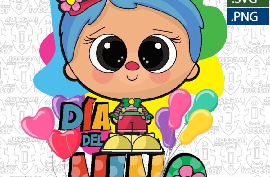 DÍA DEL NIÑO PAYASITO COLORIDO VECTOR