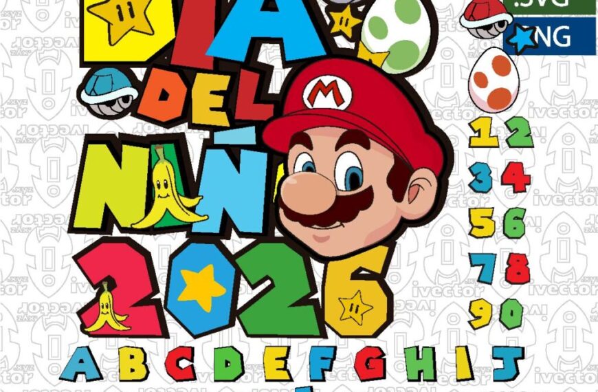 DÍA DEL NIÑO SUPER MARIO BROS PERSONAJES EPS PDF SVG