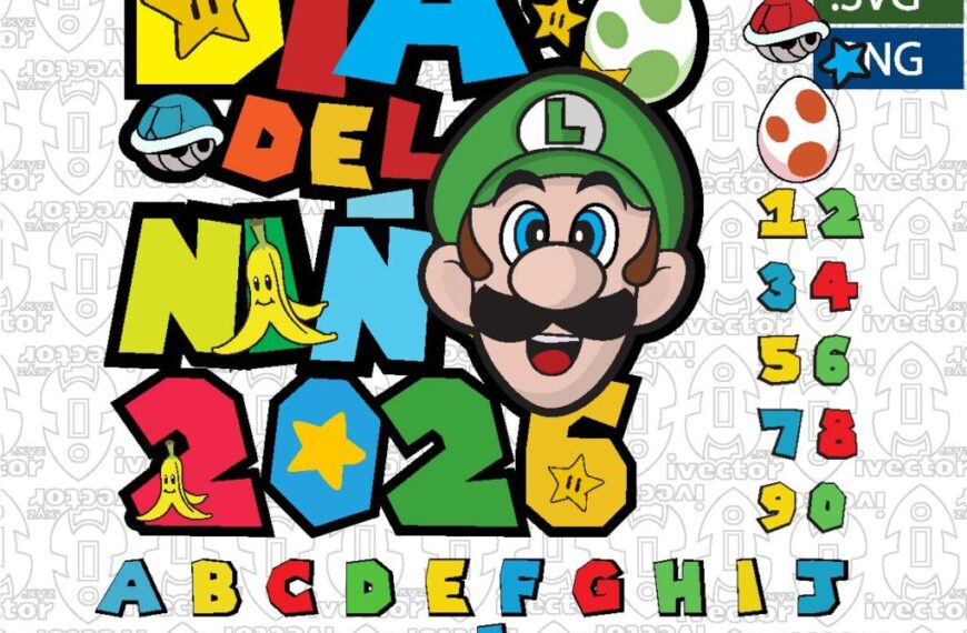 DÍA DEL NIÑO SUPER MARIO BROS LUIGI EDITABLE RECURSOS