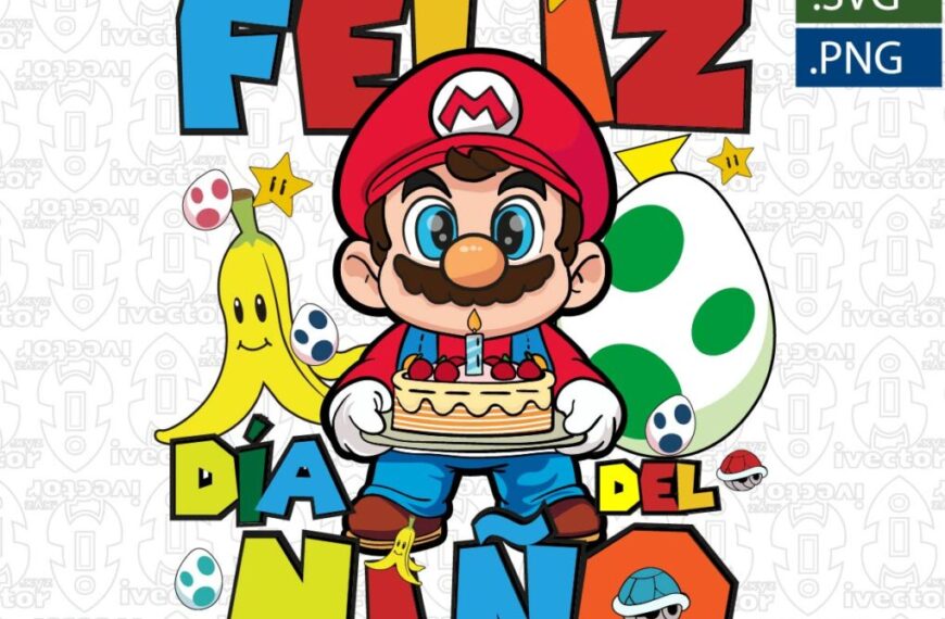 DÍA DEL NIÑO SUPER MARIO BROS PASTEL EDITABLE