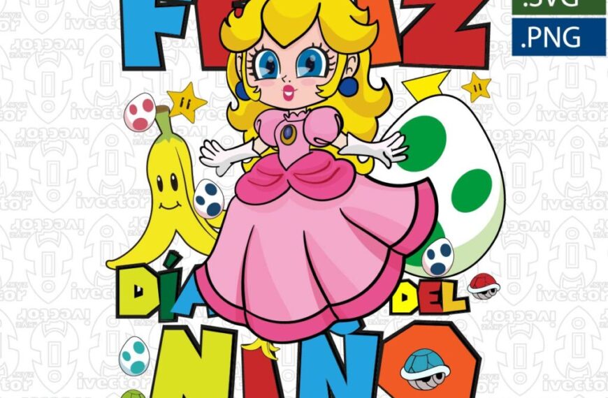 DÍA DEL NIÑO SUPER MARIO BROS PEACH EDITABLE