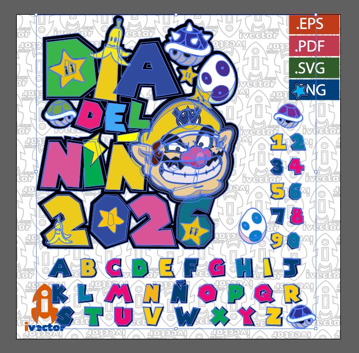 DIA-DEL-NINO-SUPER-MARIO-BROS-WARIOVEDITABLE-RECURSOS DÍA DEL NIÑO SUPER MARIO BROS WARIO EDITABLE RECURSOS
