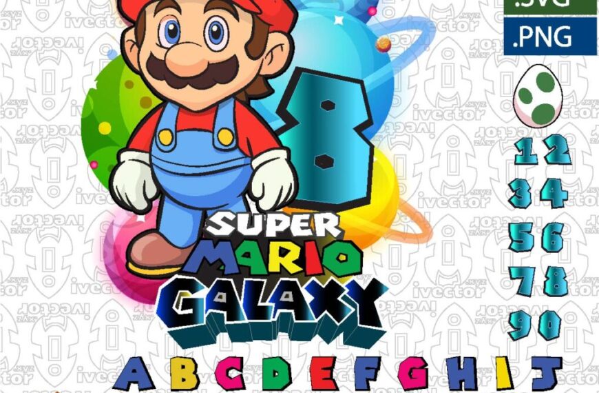 DÍA DEL NIÑO SUPER MARIO GALAXY VECTOR EDITABLE