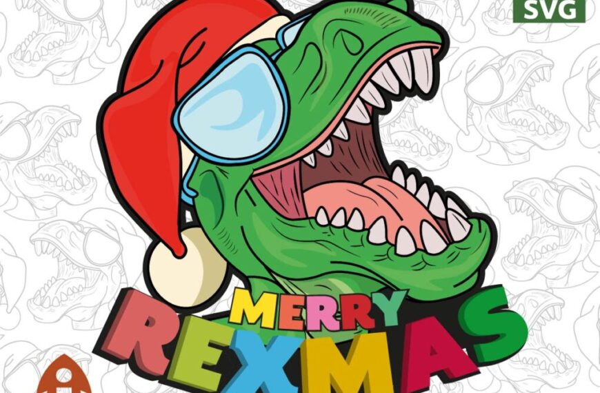 DINOSAURIO MERRY REXMAS NAVIDAD VECTOR