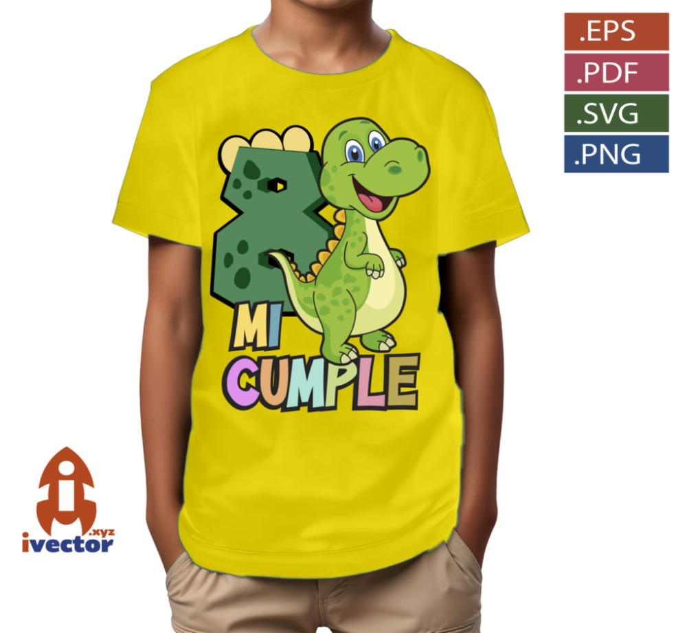 DINOSAURIO-VERDE-CUMPLEANOS-VECTOR-EDITABLE_P2 DINOSAURIO VERDE CUMPLEAÑOS VECTOR EDITABLE