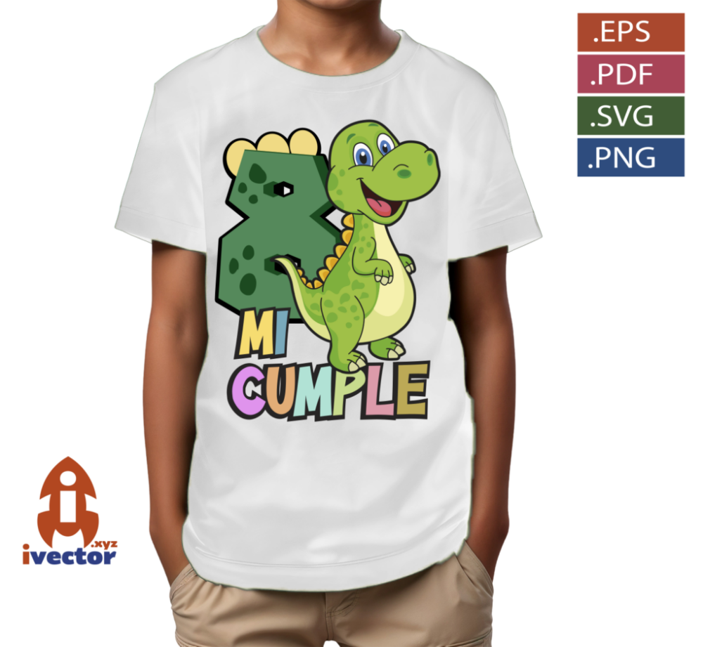 DINOSAURIO-VERDE-CUMPLEANOS-VECTOR-EDITABLE_P3 DINOSAURIO VERDE CUMPLEAÑOS VECTOR EDITABLE
