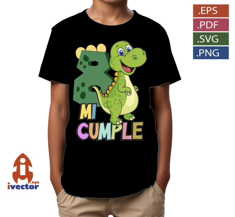 DINOSAURIO-VERDE-CUMPLEANOS-VECTOR-EDITABLE_P6 DINOSAURIO VERDE CUMPLEAÑOS VECTOR EDITABLE
