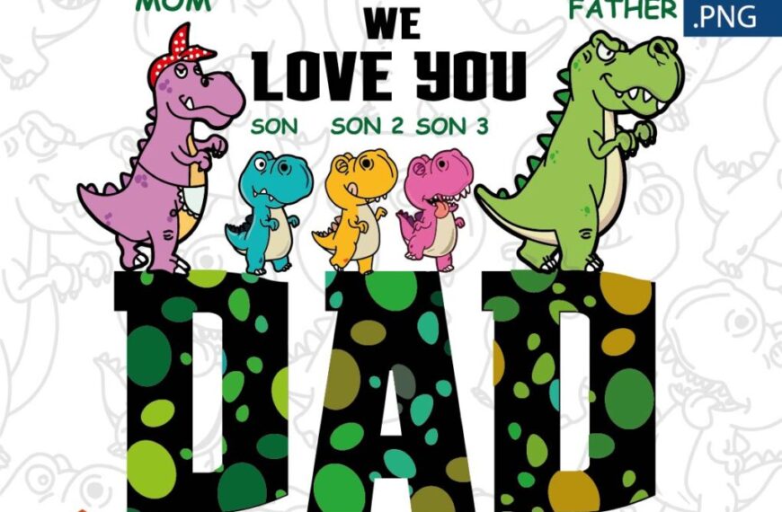 VECTOR DINOSAURIOS FAMILIA DIA DEL PADRE