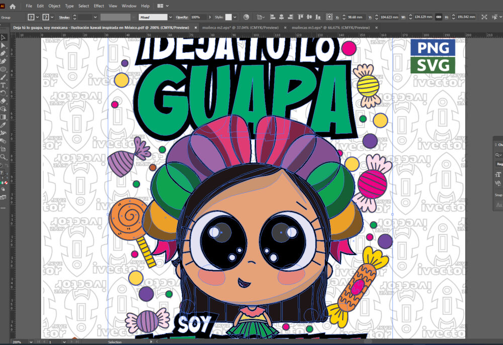 Deja-tu-lo-guapa-soy-mexicana-Ilustracion-kawaii-inspirada-en-Mexico_Mesa-de-trabajo-2 Deja tú lo guapa, soy mexicana | Ilustración kawaii inspirada en México