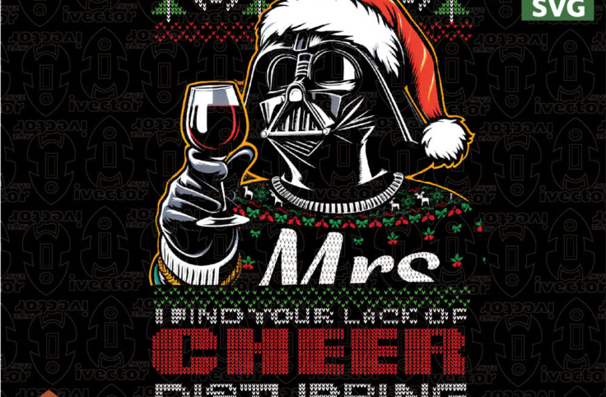 Diseño Navideño de Villano Espacial con Gorro de Santa y Copa de Vino