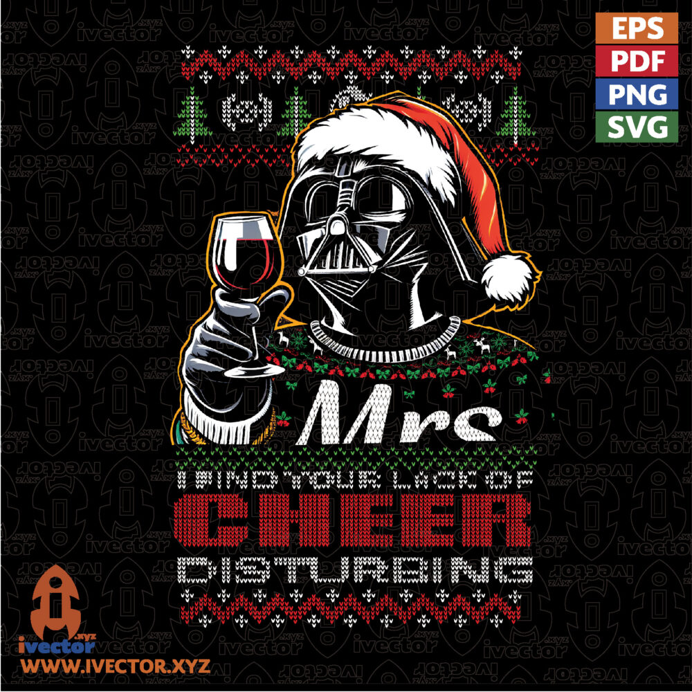 Diseno-Navideno-de-Villano-Espacial-con-Gorro-de-Santa-y-Copa-de-Vino VECTORES Y RECURSOS