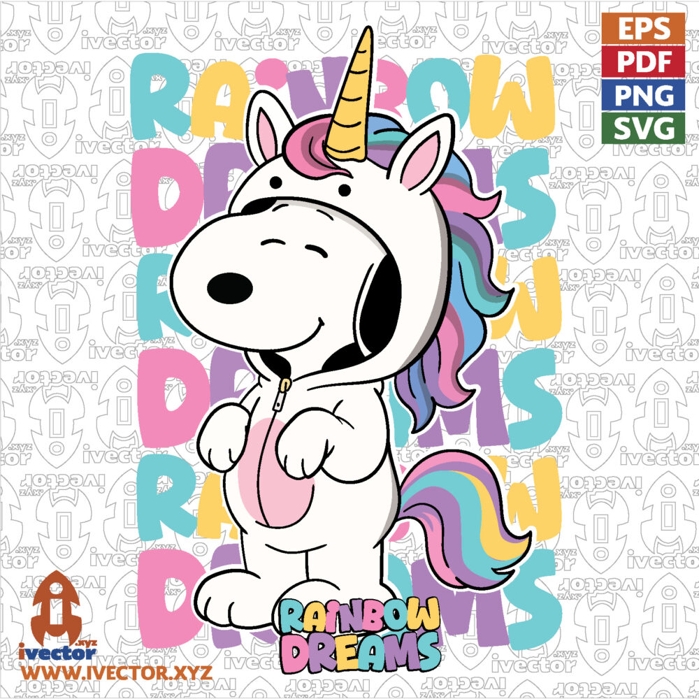 Diseno-de-Unicornio-Magico-y-Tierno-Unicornio-Arcoiris-Colorido-01 VECTORES Y RECURSOS