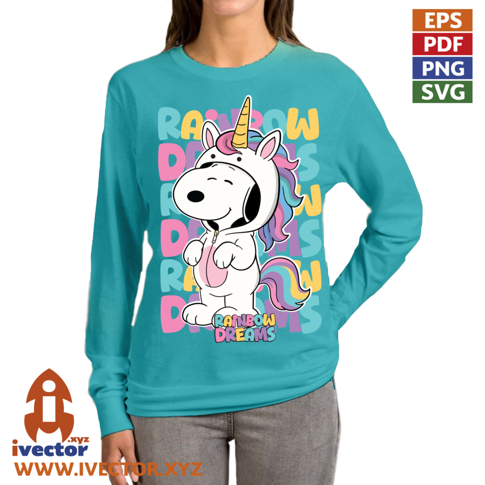 Diseno-de-Unicornio-Magico-y-Tierno-Unicornio-Arcoiris-Colorido-03 Diseño de Unicornio Mágico y Tierno | Unicornio Arcoíris Colorido