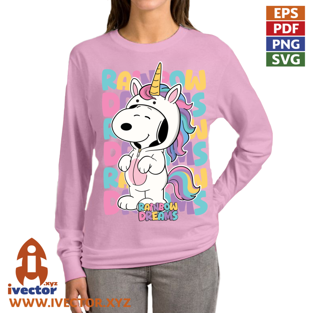 Diseno-de-Unicornio-Magico-y-Tierno-Unicornio-Arcoiris-Colorido-06 Diseño de Unicornio Mágico y Tierno | Unicornio Arcoíris Colorido