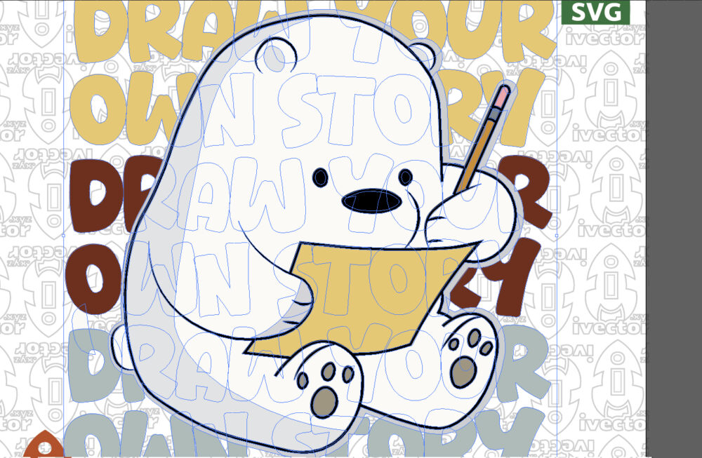 Dream-Your-Own-Story-SVG-Oso-Kawaii-Dibujando-Vector-para-Cricut-y-Sublimacion_Mesa-de-trabajo-2 Dream Your Own Story SVG | Oso Kawaii Dibujando Vector para Cricut y Sublimación