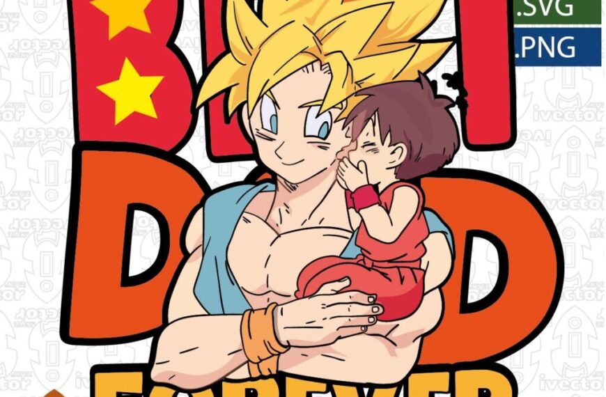 BEST DAD FOREVER GOKU VECTOR EDITABLE EPS PDF