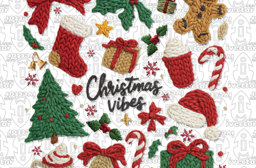 ELEMENTOS NAVIDEÑOS CROCHET PNG ALTA CALIDAD