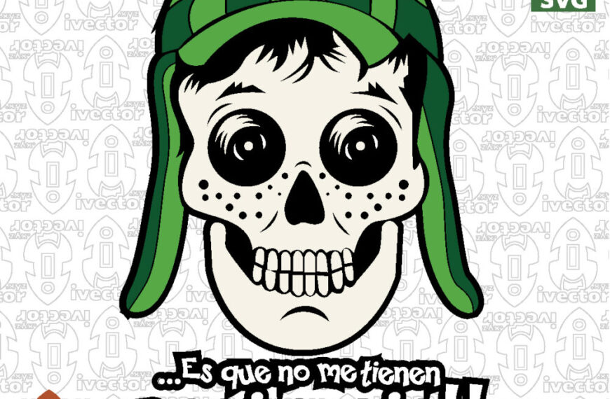 Esqueleto Mexicano con Frase Divertida “Que no me tienen paciencia” – Vector para Estampado